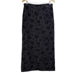 VTG Geiger Wool Blend Floral Jacquard Knit Maxi Skirt Austria 40 Large